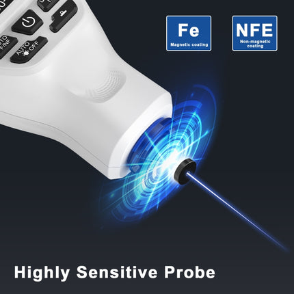 HW300-MAX Coating Thickness Gauge Anti-skid Paint Film Tester, White, Black