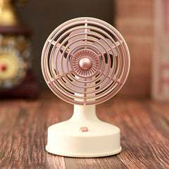 Retro Desktop USB Charging Small Fan 90 Degree Adjustable Angle Fan