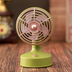 Retro Desktop USB Charging Small Fan 90 Degree Adjustable Angle Fan