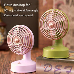 Retro Desktop USB Charging Small Fan 90 Degree Adjustable Angle Fan