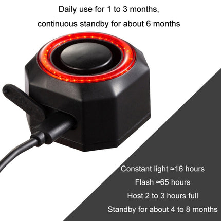 Bicycle Smart Taillight Anti-theft Alarm Brake Warning Light, WL03C Remote Control, WL03C Set + Silicone Remote Control, WL09C Remote Control