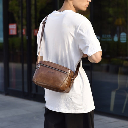 WEIXIER D523 Men Large Capacity Crossbody Single Shoulder Bag Casual PU Messenger Handbag