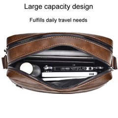 WEIXIER D523 Men Large Capacity Crossbody Single Shoulder Bag Casual PU Messenger Handbag