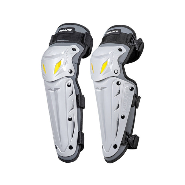 SULAITE Motorcycle Outdoor Riding Breathable Protective Equipment, 2pcs /Set Knee Pads Gray, 2pcs /Set Elbow Pads Gray
