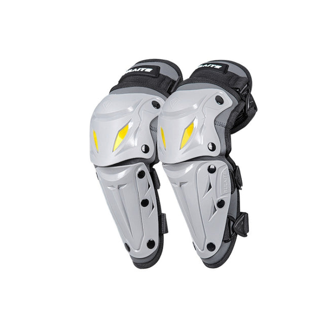 SULAITE Motorcycle Outdoor Riding Breathable Protective Equipment, 2pcs /Set Knee Pads Gray, 2pcs /Set Elbow Pads Gray