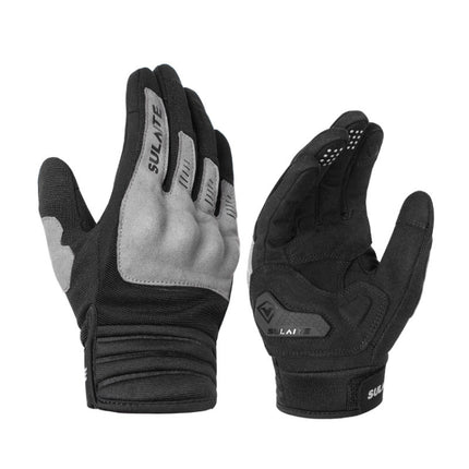 SULAITE Motorcycle Riding Breathable Conductive Touch Screen Full Finger Gloves, M, L, XL, XXL