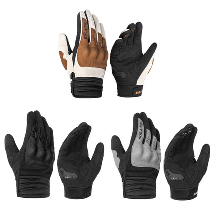 SULAITE Motorcycle Riding Breathable Conductive Touch Screen Full Finger Gloves, M, L, XL, XXL