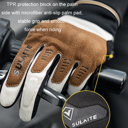 SULAITE Motorcycle Riding Breathable Conductive Touch Screen Full Finger Gloves, M, L, XL, XXL