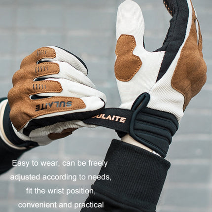 SULAITE Motorcycle Riding Breathable Conductive Touch Screen Full Finger Gloves, M, L, XL, XXL