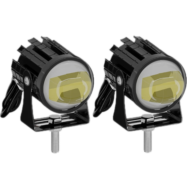 1pair 12V-85V Motorcycle Headlights Dual-color Automotive LED Working Headlights, Yellow + White Light Without Flashing, Yellow + White Light With Flashing, White + White Light Without Flashing, White + White Light With Flashing