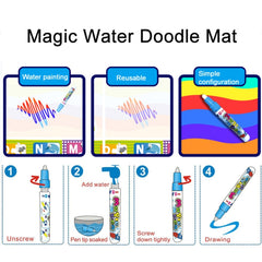 78x78cm Water Doodle Mat Writing Board Mat Magic Pen For Kids, Set 1, Set 2, Set 4, Set 8, Set 9