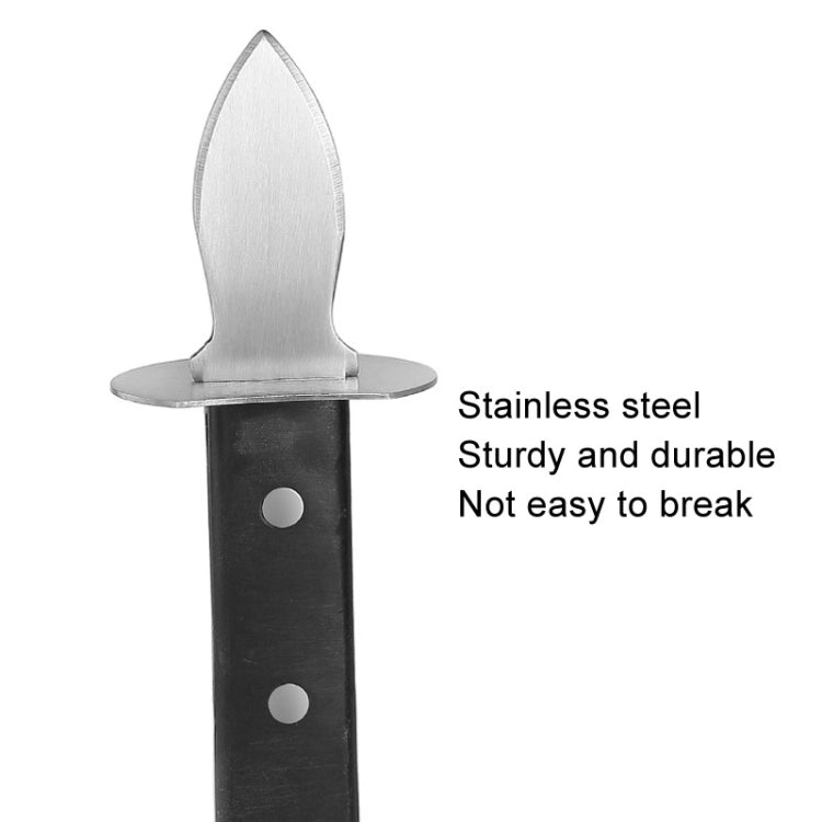 Stainless Steel Opening Oyster Scallop Tool Kitchen Shell Pryer, Knife+Wooden Stand