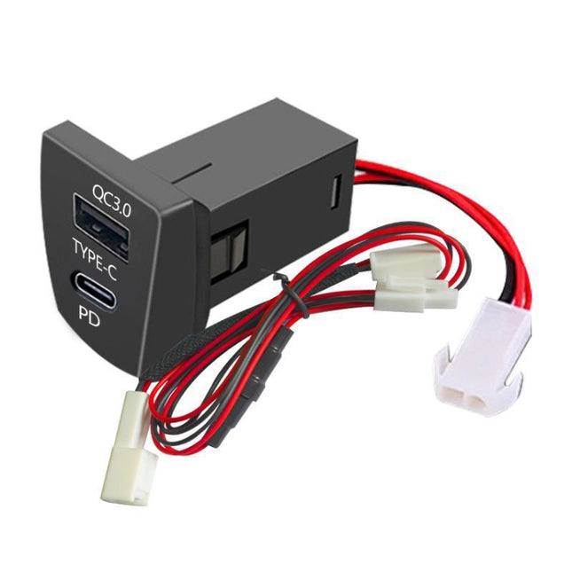 For Toyota RAV4 / WILDLANDER USB-PD Port 60W Fast Charging Modified Car Charger, Ordinary Power Cord, Non-Destructive Cord, Insurance Pickup Cord