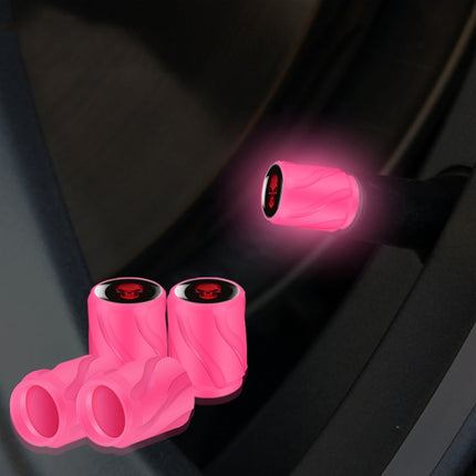4pcs /Set Luminous Car Motorcycle Tire Modified Valve Cap, Orange Red White Skull, Orange Red Black Flag, Orange Red Red Skull, Orange Red Sports Car, Pink White Skull, Pink Black Flag, Pink Red Skull, Pink Sports Car, Yellow White Skull               ...