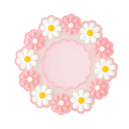 Household High Temperature Resistant Daisy Coasters Kitchen Tabletop Insulation Mat, Pink Small, Blue Small, Pink Medium, Blue Medium, Pink Large, Blue Large