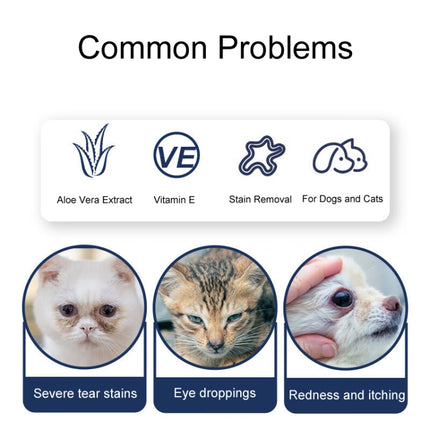 Pet Eye Wipes Cats And Dogs Tear Stain Cleaning Non-Woven Wipes, 220pcs / Can