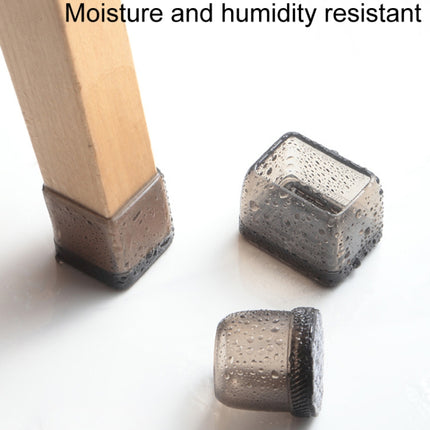 4pcs / Set Thickened Wear-Resistant Table And Chair Leg Covers Household Quiet Non-Slip Stool Foot Protector, Small Rectangular Transparent, Small Rectangular Light Gray, Small Rectangular Light Brown, Large Rectangular Transparent                     ...