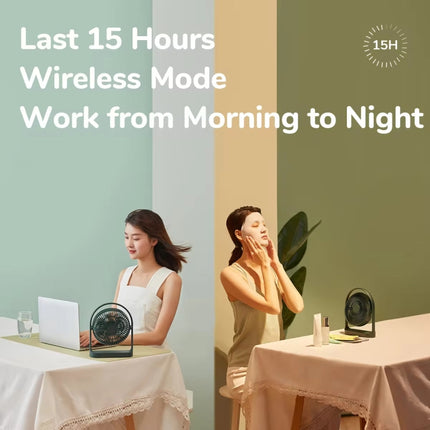 JisuLife FA19 4000mAh Wireless Rechargeable Desktop Mini Fan Silent Portable Fan