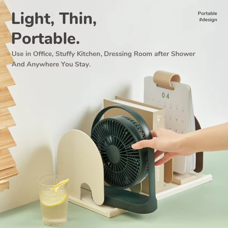 JisuLife FA19 4000mAh Wireless Rechargeable Desktop Mini Fan Silent Portable Fan