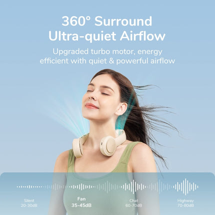 JisuLife FA31 USB Rechargeable Hanging Neck Mini Fan Bladeless Cooling Outdoor High Wind Power Electric Fan