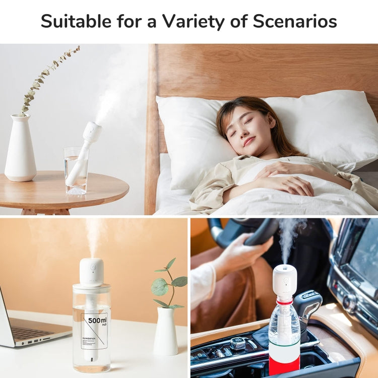 JisuLife JB07 Wireless High Mist Portable Humidifier, No Water Tank, White 1100mAh, White 2200mAh
