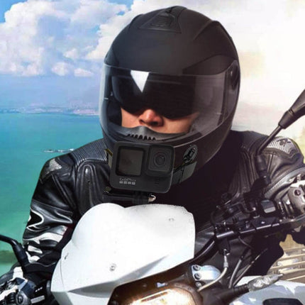 TUYU Motorcycle Integrated Hinged Helmet Chin Sports Camera Mounting Bracket, With 2 Stickers, With 4 Stickers
