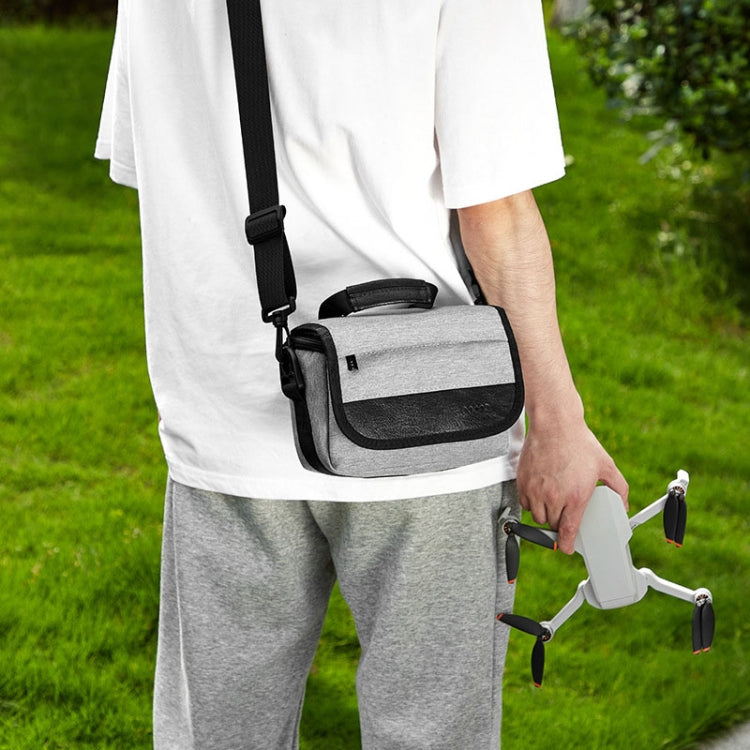 For DJI Mini 4 Pro Baona BN-H016 Portable Waterproof Crossbody Drones Storage Bag, Grey, Black