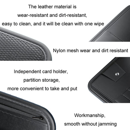 Car Sun Visor Card Glasses Holder Zipper Storage Bag
