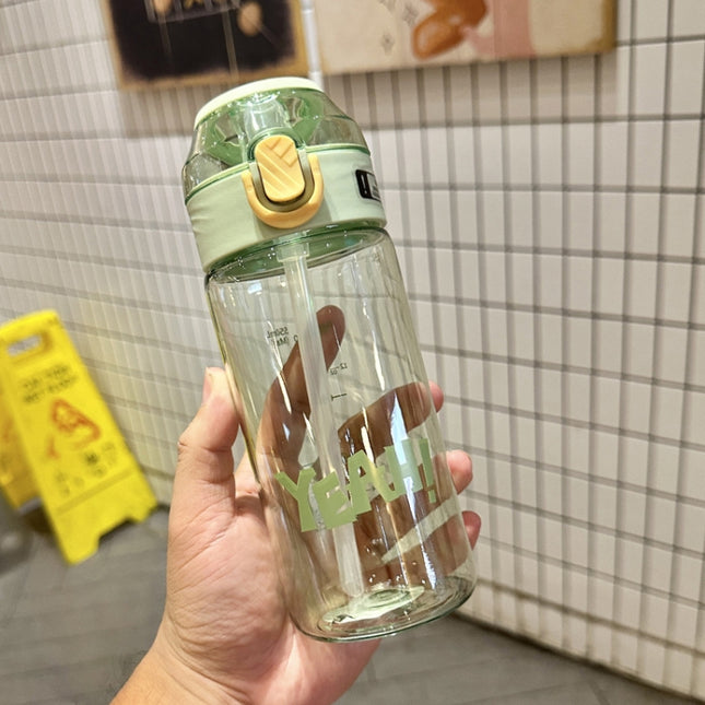 Student Portable Bouncing Straw Large Capacity Drop Resistant Plastic Cups, 550ml Green, 550ml White, 550ml Purple, 650ml Green, 650ml White, 650ml Purple, 800ml Green, 800ml White, 800ml Purple