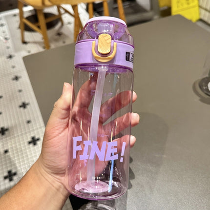 Student Portable Bouncing Straw Large Capacity Drop Resistant Plastic Cups, 550ml Green, 550ml White, 550ml Purple, 650ml Green, 650ml White, 650ml Purple, 800ml Green, 800ml White, 800ml Purple