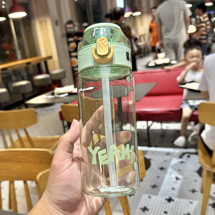 Student Portable Bouncing Straw Large Capacity Drop Resistant Plastic Cups, 550ml Green, 550ml White, 550ml Purple, 650ml Green, 650ml White, 650ml Purple, 800ml Green, 800ml White, 800ml Purple
