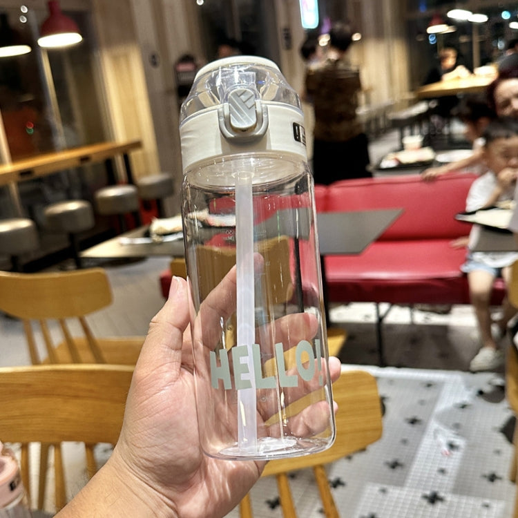 Student Portable Bouncing Straw Large Capacity Drop Resistant Plastic Cups, 550ml Green, 550ml White, 550ml Purple, 650ml Green, 650ml White, 650ml Purple, 800ml Green, 800ml White, 800ml Purple