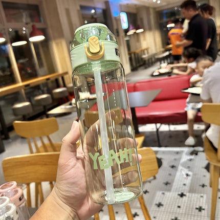 Student Portable Bouncing Straw Large Capacity Drop Resistant Plastic Cups, 550ml Green, 550ml White, 550ml Purple, 650ml Green, 650ml White, 650ml Purple, 800ml Green, 800ml White, 800ml Purple