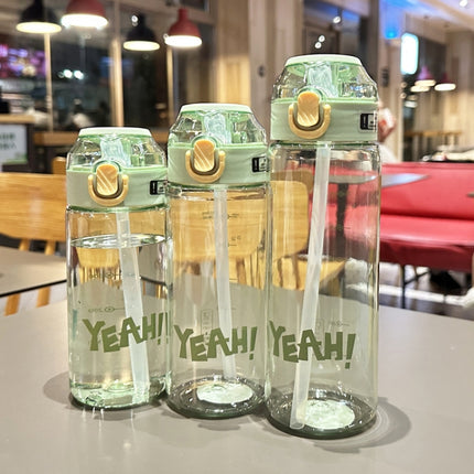 Student Portable Bouncing Straw Large Capacity Drop Resistant Plastic Cups, 550ml Green, 550ml White, 550ml Purple, 650ml Green, 650ml White, 650ml Purple, 800ml Green, 800ml White, 800ml Purple