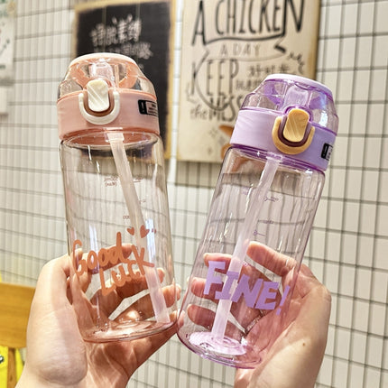 Student Portable Bouncing Straw Large Capacity Drop Resistant Plastic Cups, 550ml Green, 550ml White, 550ml Purple, 650ml Green, 650ml White, 650ml Purple, 800ml Green, 800ml White, 800ml Purple