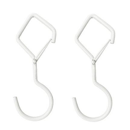 2pcs Household S Hooks For Hanging Metal Windproof Hooks With Safety Buckle, Black, White