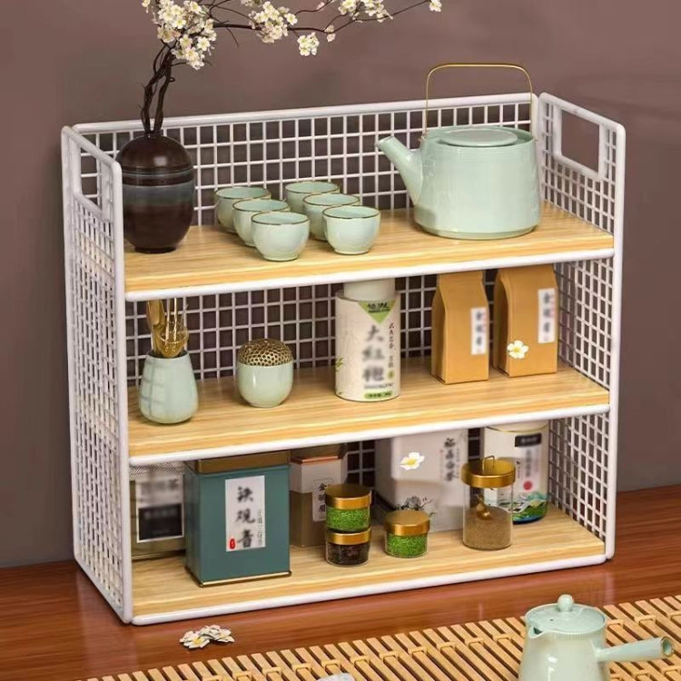 Desktop Mug Rack Tea Organizer Countertop Storage Rack Office Desk Shelf, 2 Layers White, 3 Layers White