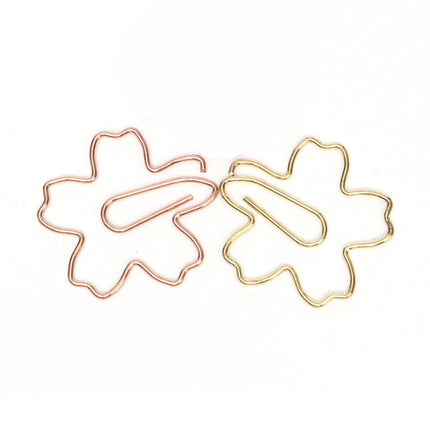 Metal Special-shaped Paper Clips File Classification And Storage Paper Clips, 10pcs /Box Sakura