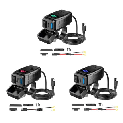 PD3.0 Motorcycle USB Mobile Phone Charger Digital Voltage Meter with Switch, Blue Screen, Red Screen, Green Screen
