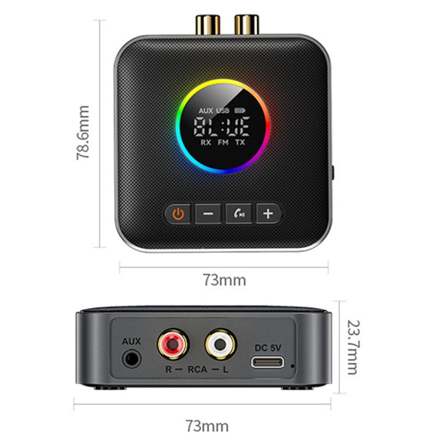 OMS-M10 Bluetooth 5.4 Adapter Audio Receiver FM Transmitter U Disk 3 In 1, OMS-M10