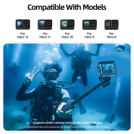 TELESIN 0.85m Underwater Selfie Stick Wireless Remote Control For GoPro HERO12 Black / HERO11 Black / HERO10 Black / HERO9 Black / HERO8 Black