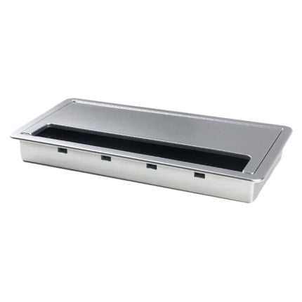 ABS Table Rectangle Wire Hole Cover Outlet Port With Brush PC Desk Cable Organizer, 80x80mm Black, 80x80mm Silver, 80x160mm Black, 80x160mm Silver, 80x160mm White, 100x200mm Silver