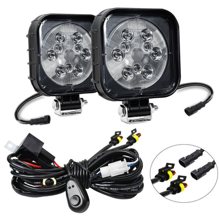 12W 9-30V Car Mixed Light Work Light With Wire Set, Square, Round