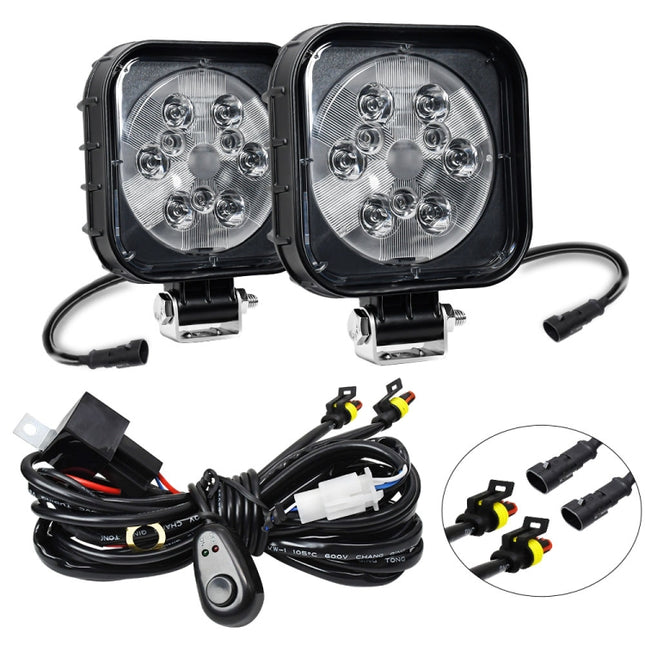 12W 9-30V Car Mixed Light Work Light With Wire Set, Square, Round