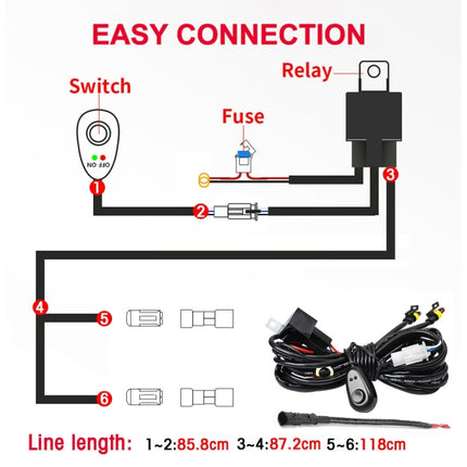 12W 9-30V Car Mixed Light Work Light With Wire Set, Square, Round