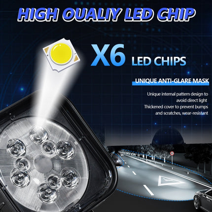 12W 9-30V Car Mixed Light Work Light With Wire Set, Square, Round