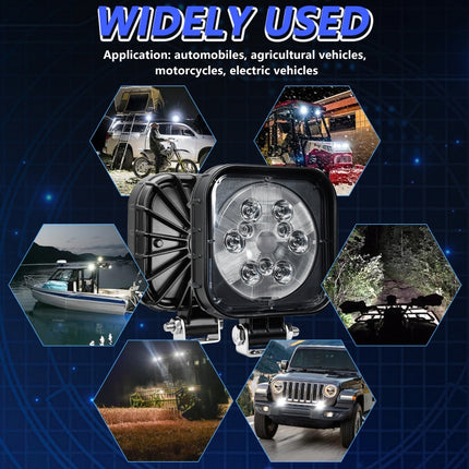12W 9-30V Car Mixed Light Work Light With Wire Set, Square, Round