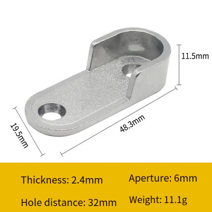 2pcs Wardrobe Closet Rod End Support Bracket Alloy Holder Hardware Furniture Accessories, Thickened, Normal