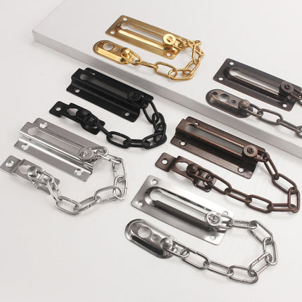 Security Door Chain Anti-theft Home Door Bolt Latch Window Chain Lock, Square Black, Square Silver, Square Red Bronze, Round Gold, Round Bronze, Round Silver