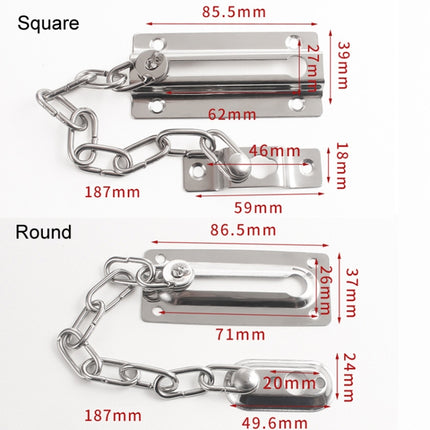 Security Door Chain Anti-theft Home Door Bolt Latch Window Chain Lock, Square Black, Square Silver, Square Red Bronze, Round Gold, Round Bronze, Round Silver